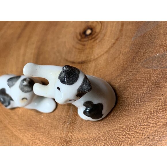 Vintage Miniature Cat Figurines Made In Japan Black & White Ceramic Set of 2 - Picture 2 of 10